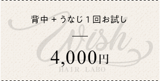 背中+うなじ1回お試し¥4000