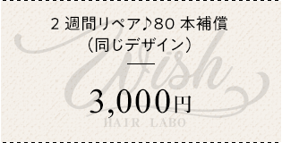 2週間リペア♪80本補償（同じデザイン）¥3000