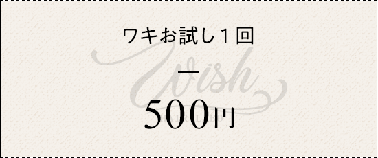 ワキお試し1回¥500