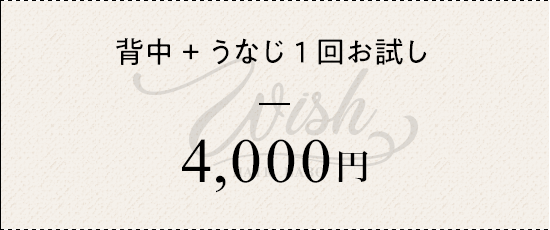 背中+うなじ1回お試し¥4000