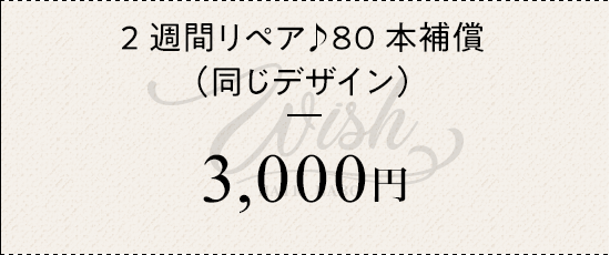 2週間リペア♪80本補償（同じデザイン）¥3000